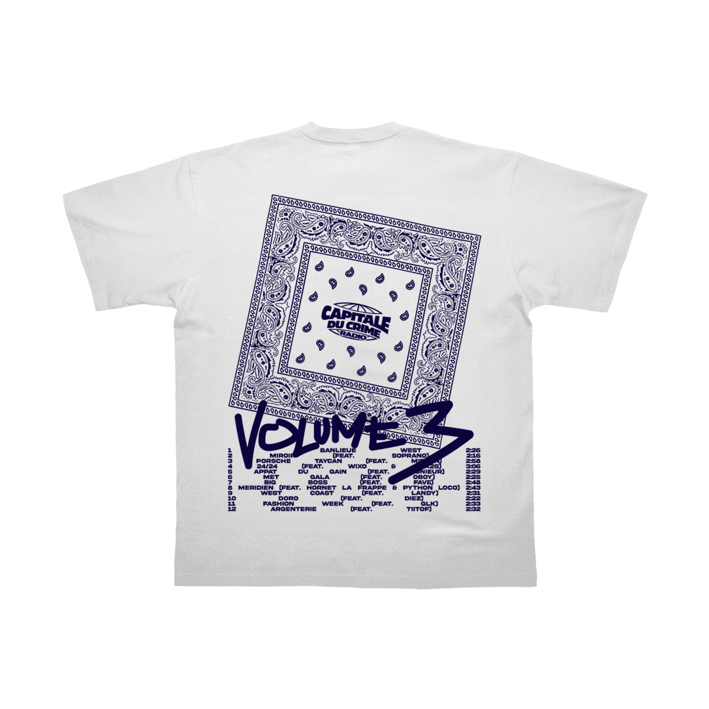 T-Shirt Capital du crime radio 3 réedition | blanc