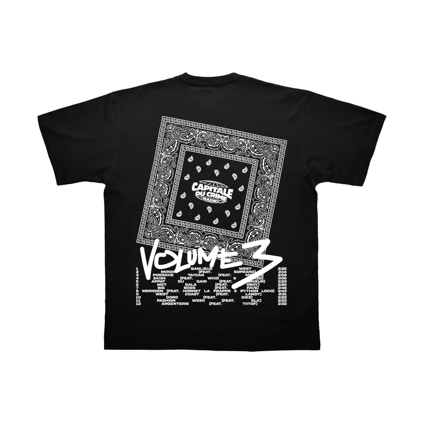 T-Shirt Capital du crime radio 3 réedition | noir