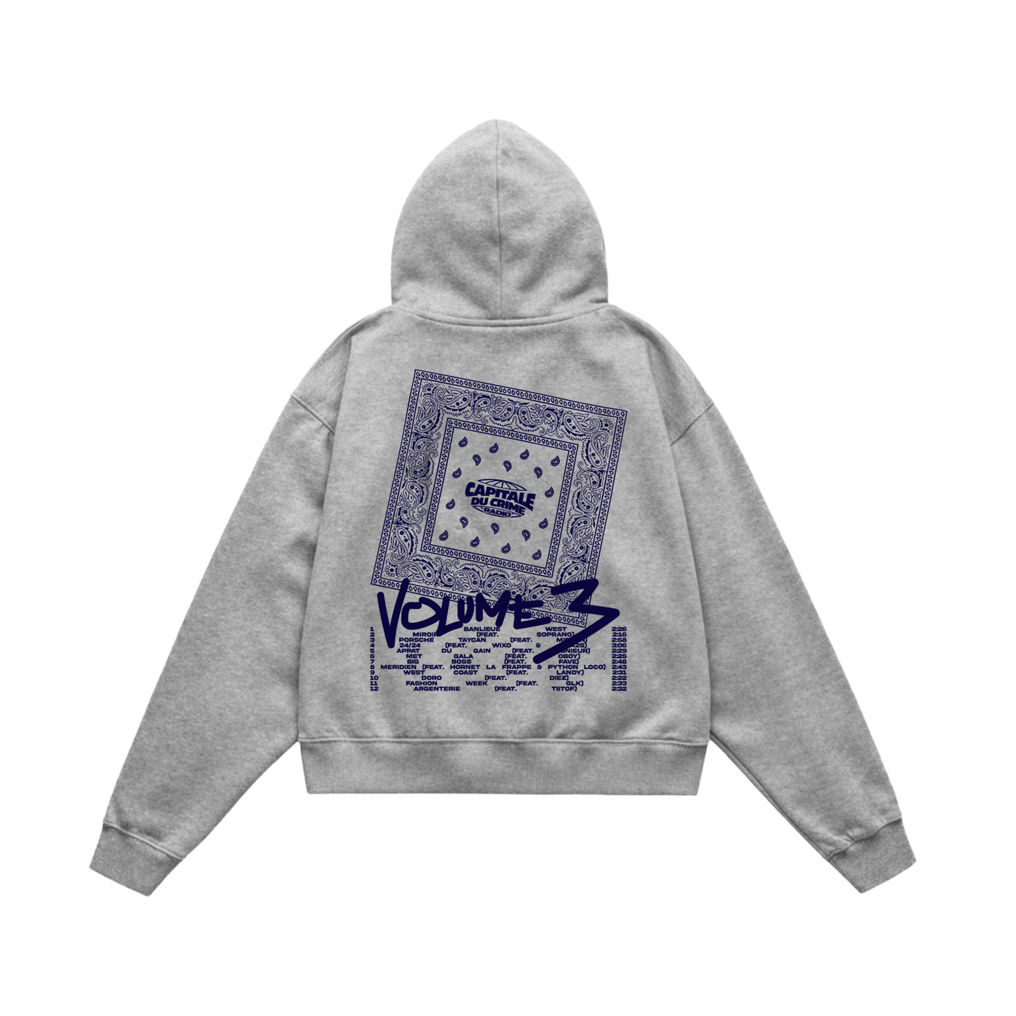 Hoodie Capital du crime radio 3 réedition | gris